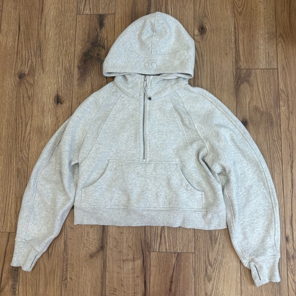 Lululemon Scuba Oversized Half Zip Hoodie Size XS/S In Heathered Grey
